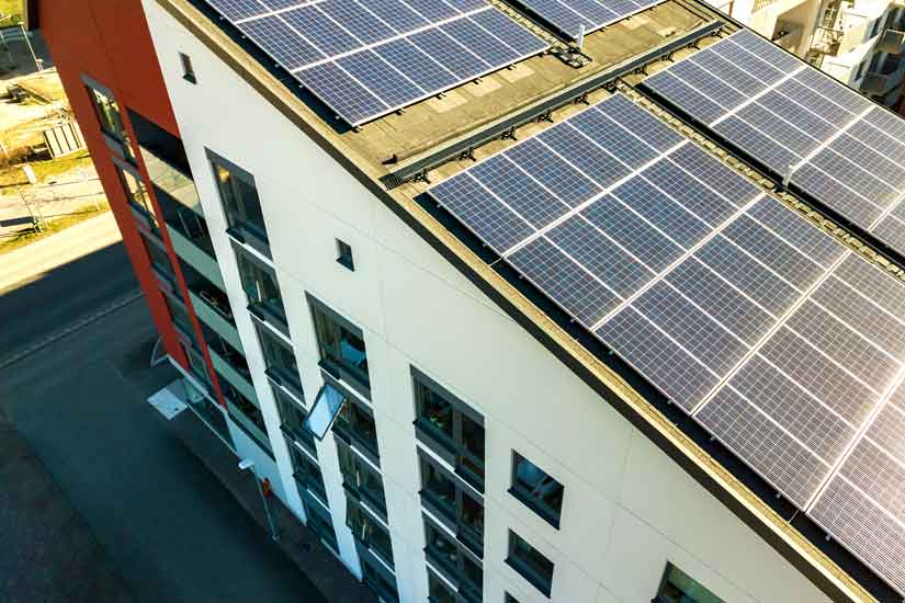 PV panels on a rooftop.